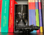 Darth Vader book nook with lightsaber in hand 3D printed Star Wars shelf insert featuring Darth Vader Sith Lord bookshelf décor with lightsaber detail Dark Side Darth Vader book nook gift for Star Wars fans Cinematic book nook insert Darth Vader holding lightsaber