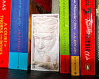 Dumbledore book nook holding Golden Snitch 3D printed Harry Potter book nook wizarding shelf insert Magical bookshelf décor featuring Dumbledore figure Fantasy book nook with Dumbledore and Snitch design Wizarding world book nook gift for Harry Potter fans