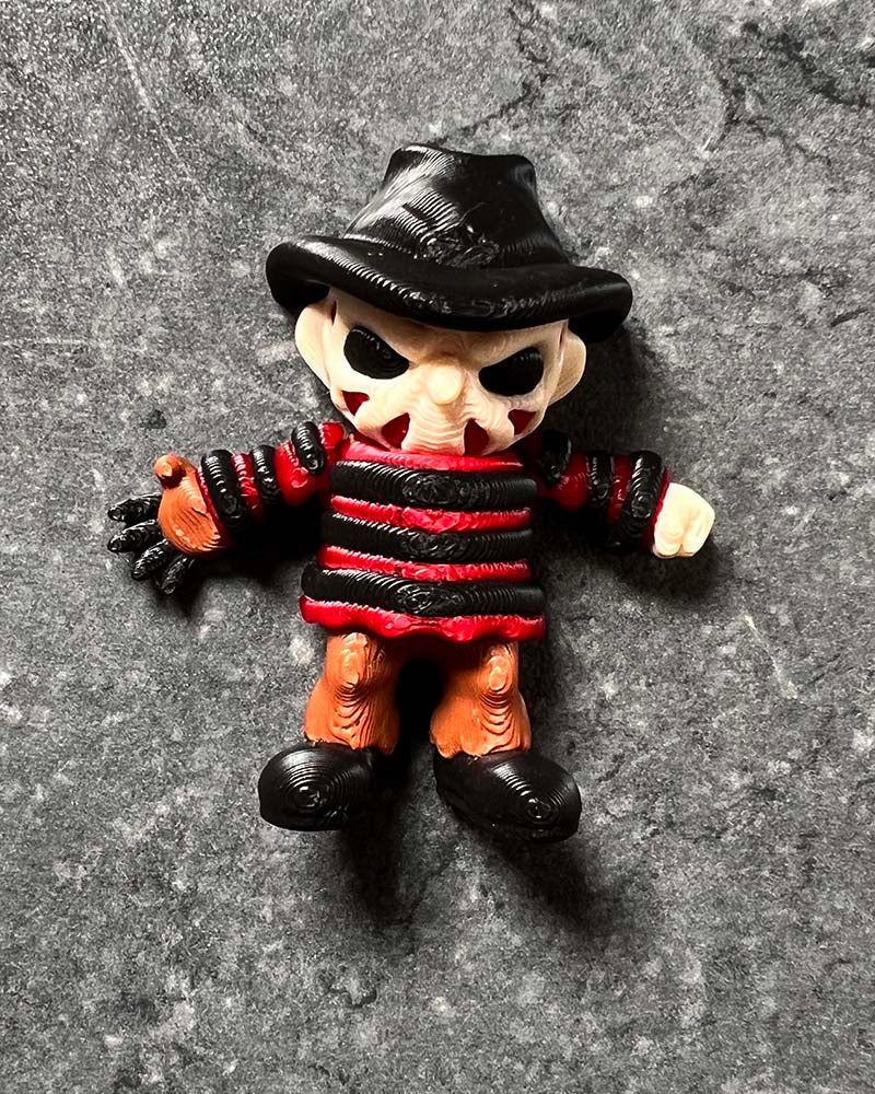 Mini Freddy Krueger figure, A Nightmare on Elm Street horror collectable