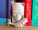 3D printed Gollum book nook with detailed bust for fantasy bookshelf