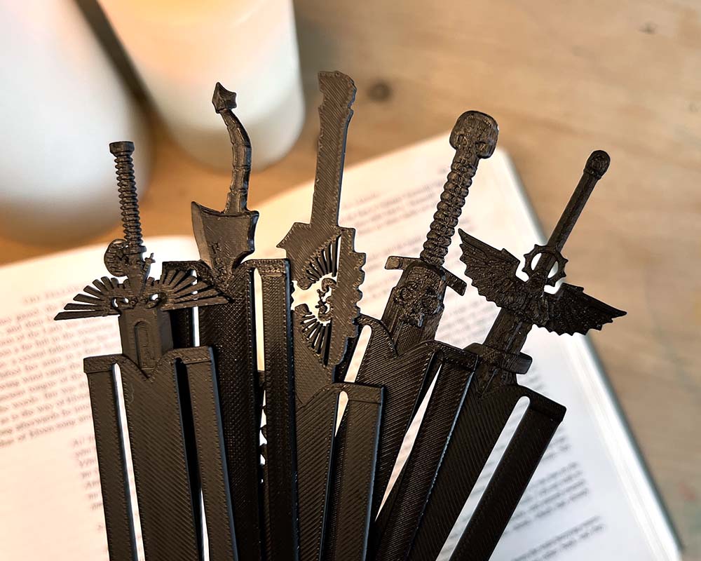 Warhammer grimdark sword bookmark bundle, gifts for warhammer fans, cute gifts for men, 3d Printed eco friendly bookmarks by Ryan does 3D