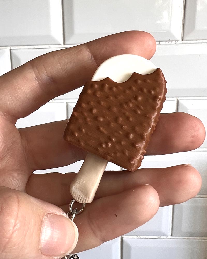 Ice cream fidget keychain for autism and anxiety relief in chocolate colours