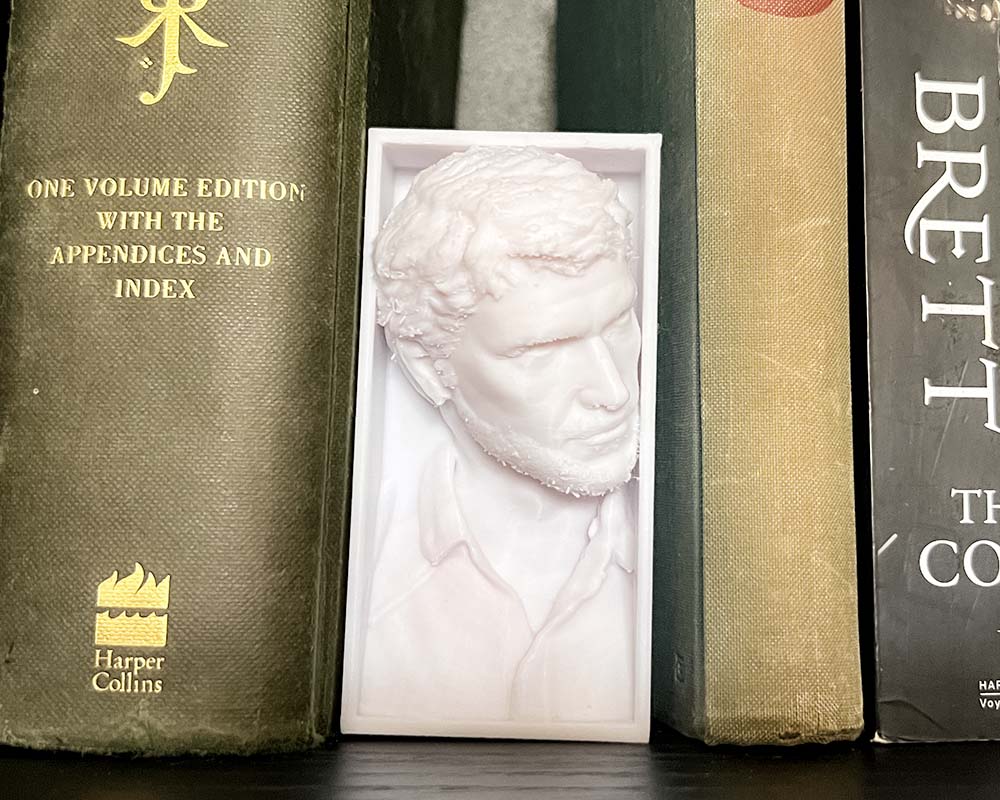 Joel from Last of Us game play book nook for gaming set up front view