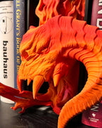 balrog book nook in fire orange close up flame on unun