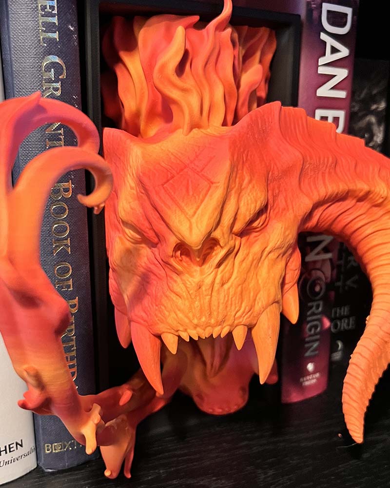 balrog book nook from lord of the rings 3d printed shelf decor