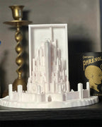 Minish Tirith in white of the white city of Gondor.  Lord of the Rings home decor