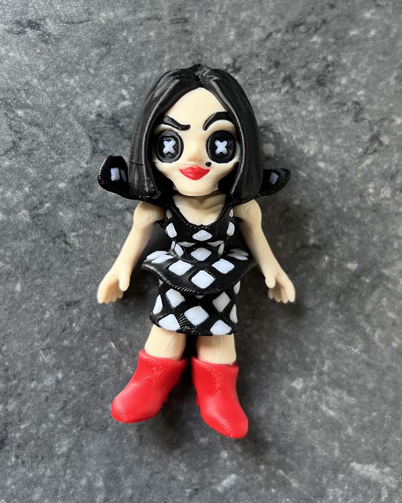 Other Mother Coraline figure with button eyes, 3D printed gothic mini figure from Coraline