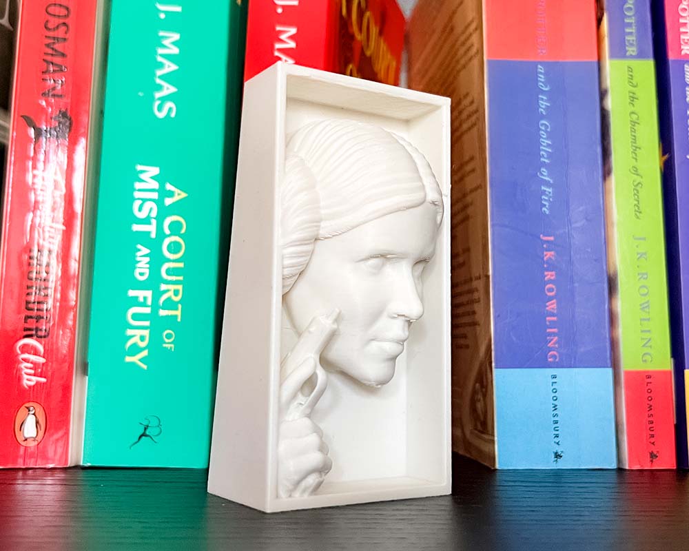 Princess Leia book decor for starwars fans side view as shelf decor