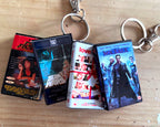 Mini VHS keychain retro 3D printed video tape 80s 90s nostalgic VHS tape keyring movie collectable Retro VHS style keychain for film fans and collectors Handmade VHS mini keychain accessory Vintage video tape replica fidget keyring