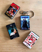 Mini VHS keychain retro 3D printed video tape 80s 90s nostalgic VHS tape keyring movie collectable Retro VHS style keychain for film fans and collectors Handmade VHS mini keychain accessory Vintage video tape replica fidget keyring