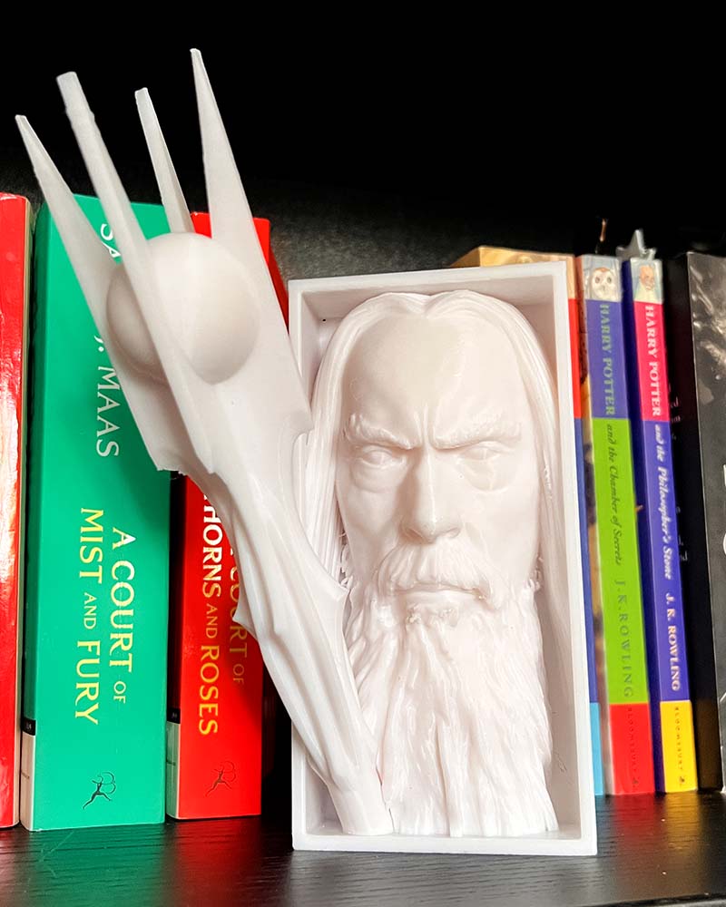 Saruman book nook 3D printed LOTR shelf insert