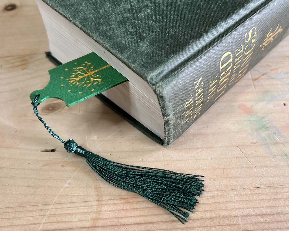 Tolkien Symbol Bookmark with tassel - Lord of the Rings Bookmark - 3D printed - Small gifts for lord of the rings lover fans -