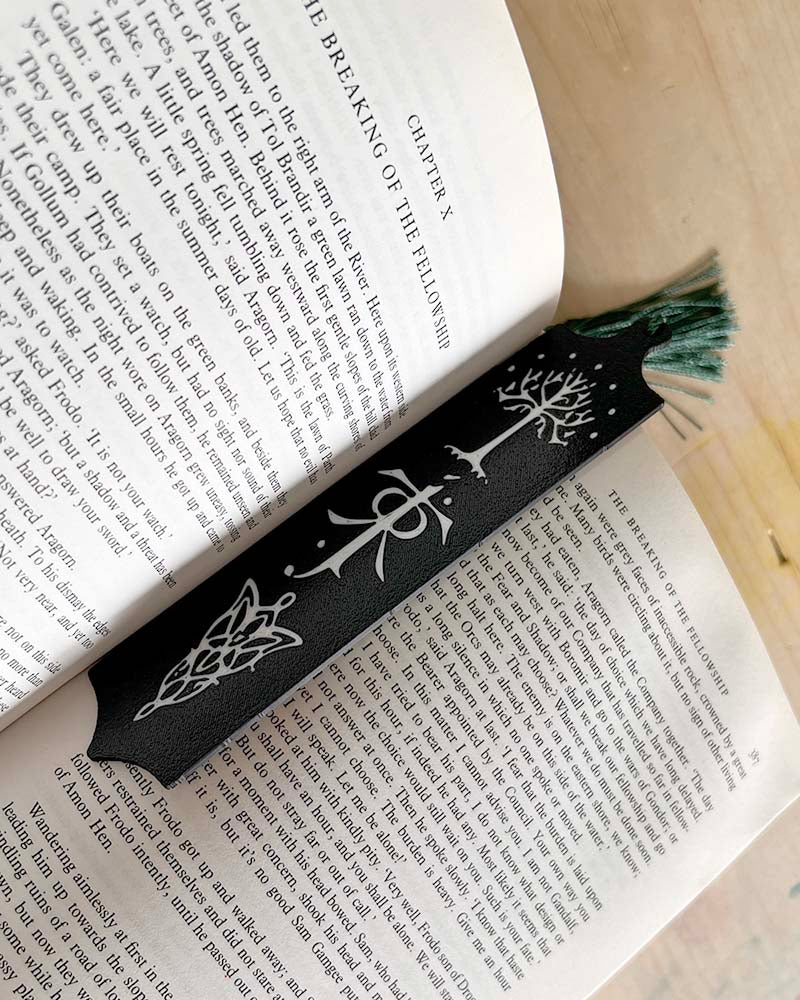 Tolkien Symbol Bookmark with tassel - Lord of the Rings Bookmark - 3D printed - Small gifts for lord of the rings lover fans -