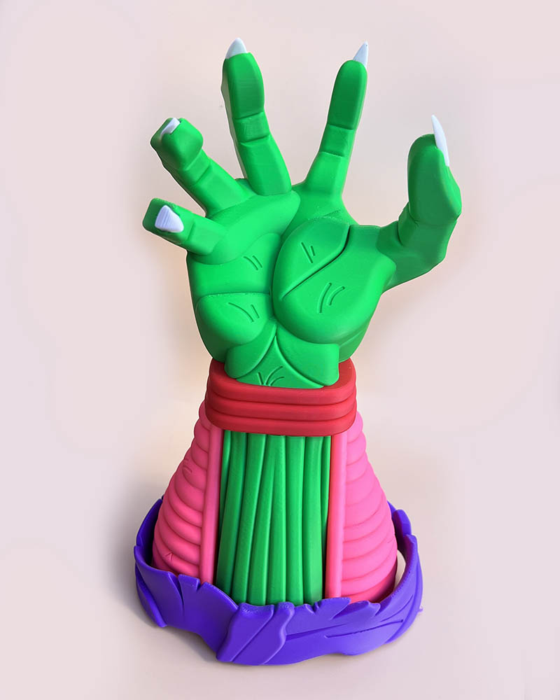 Piccolo hand controller holder Dragon Ball Z stand Anime gaming stand for Xbox PlayStation Switch controllers 3D printed Piccolo hand grip controller holder Dragon Ball Z Piccolo hand gaming display accessory Anime-inspired controller holder gift for gamers