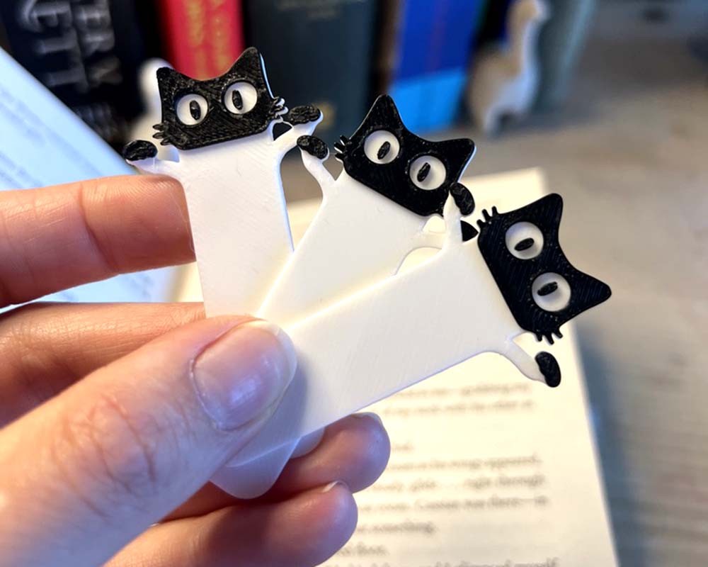 Black cat bookmark gift idea for cat lovers and readers bundle bookmarks