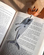 whale attack bookmark with 3D printed ship design Ocean fantasy bookmark for readers and book lovers whale page holder nautical book accessory Quirky 3D printed whale and ship bookmark gift Unique bookmark for pirate and sea monster fans