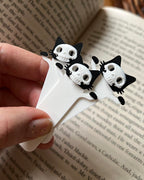 Small Cat Peeping bookmark with skull mask. Halloween Bookmark skull theme bookmark 3d printed